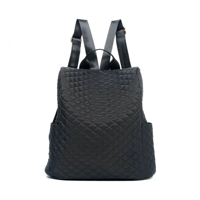 Black waterproof quilted backpack (1)