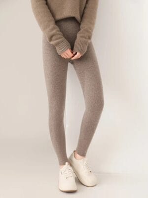 Cashmere Lined Leggings - khaki (1)