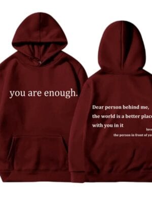 Dear Person Behind Me Hoodie – wine-red