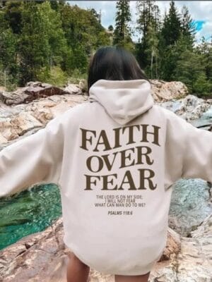 Faith Over Fear Hoodie – beige