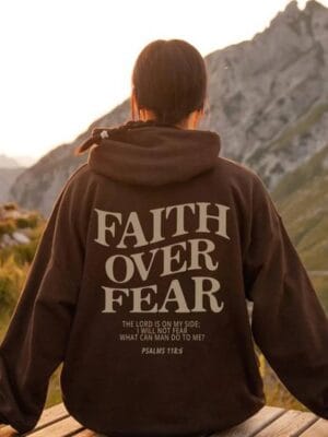 Faith Over Fear Hoodie – coffee