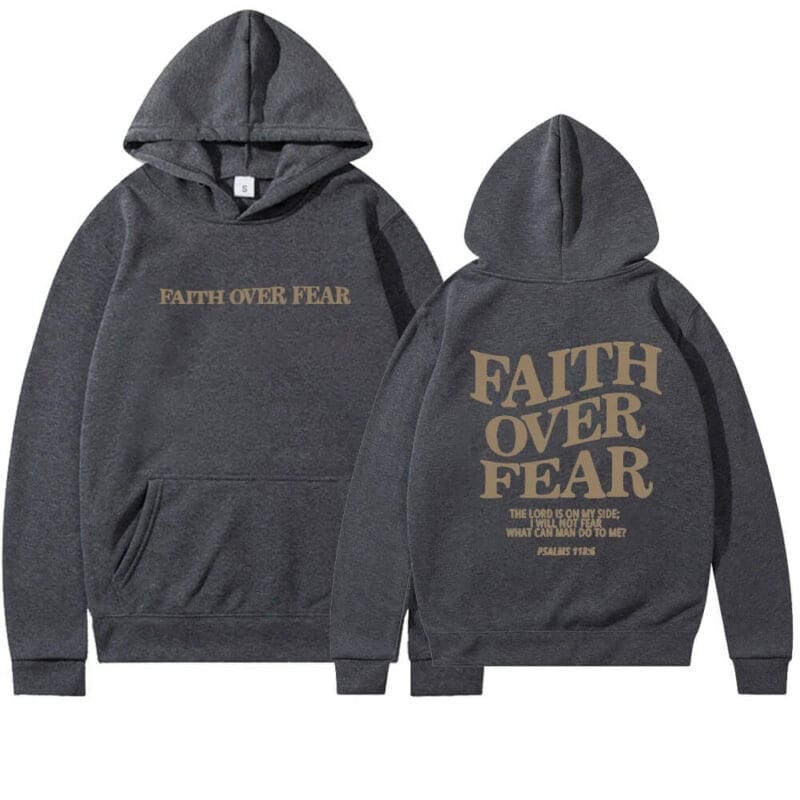 Faith Over Fear Hoodie – dark-gray