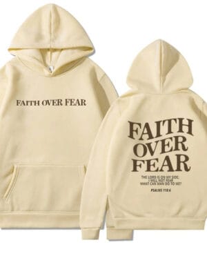 Faith Over Fear Hoodie – khaki