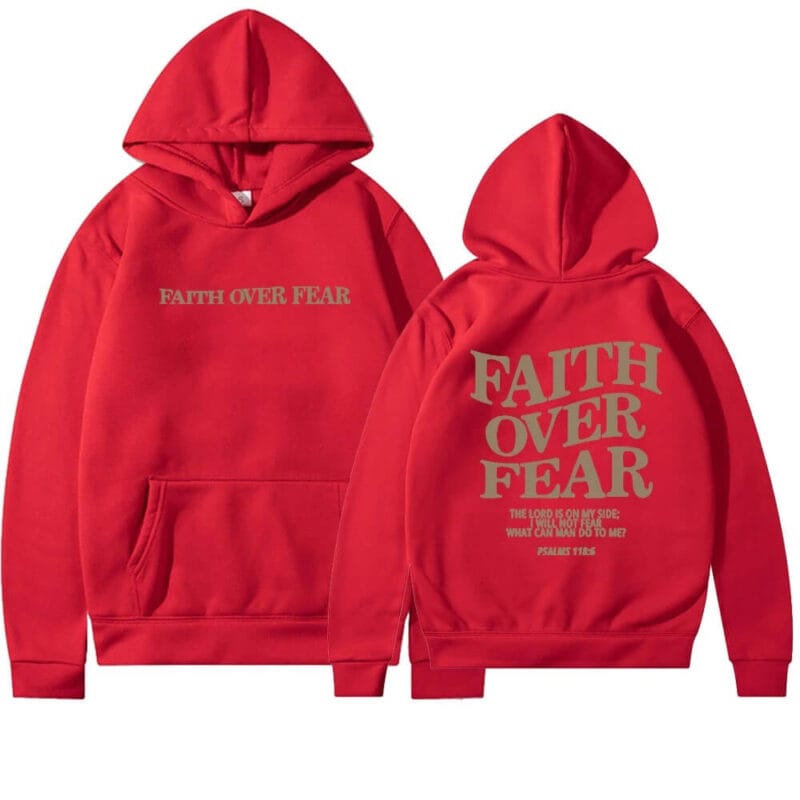 Faith Over Fear Hoodie – red