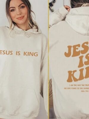 Jesus Is King Hoodie – beige