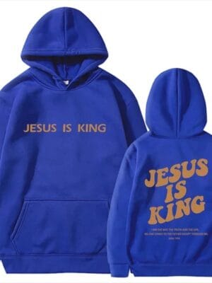 Jesus Is King Hoodie – blue