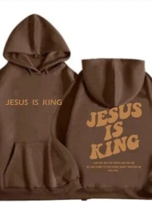 Jesus Is King Hoodie – brown