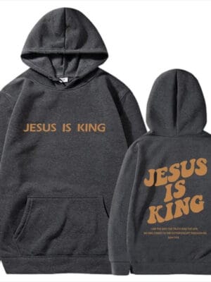 Jesus Is King Hoodie – dark gray