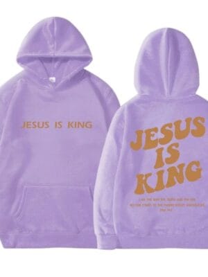 Jesus Is King Hoodie – lavender-purple