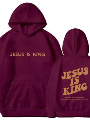 Jesus Is King Hoodie – wine-red