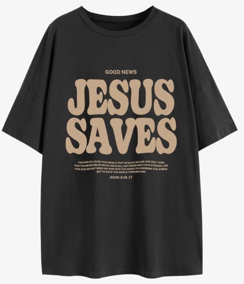 Jesus Saves T-Shirt – black