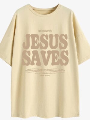 Jesus Saves T-Shirt – khaki