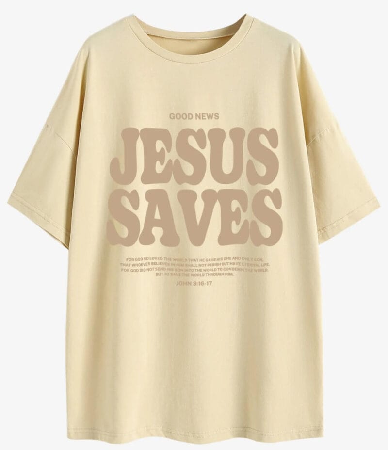 Jesus Saves T-Shirt – khaki