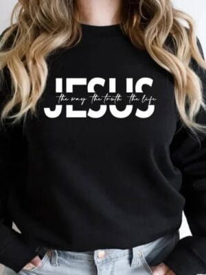 Jesus The Way Sweatshirt – black