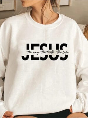 Jesus The Way Sweatshirt – white