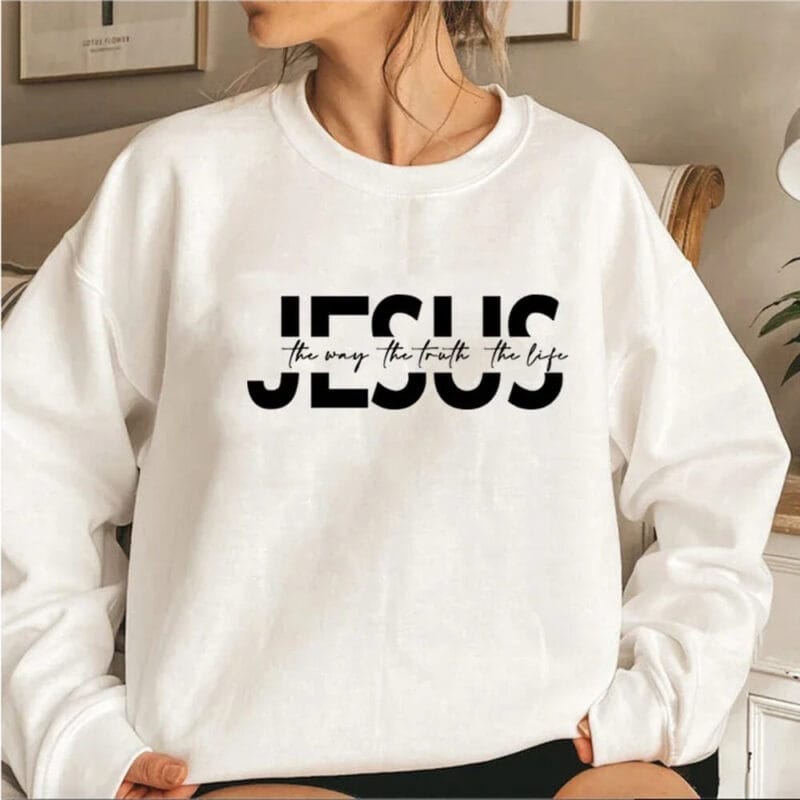 Jesus The Way Sweatshirt – white