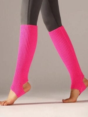 loose knitted leg warmer - neon-pink (1)